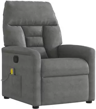 vidaXL Massagesessel dunkelgrau Mikrofasergewebe (4015572)