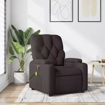 vidaXL Massagesessel, neigbar, Stoff, dunkelbraun (372496)