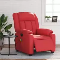 vidaXL Massagesessel Elektrisch Rot Kunstleder