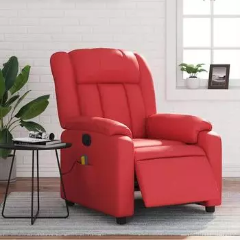 vidaXL Massagesessel Elektrisch Rot Kunstleder (3205262)