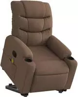 vidaXL Massagesessel mit Aufstehhilfe Braun Stoff
