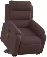 vidaXL Elektrischer Massagesessel mit Aufstehhilfe Dunkelbraun Stoff