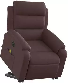 vidaXL Elektrischer Massagesessel mit Aufstehhilfe Dunkelbraun Stoff (3205021)