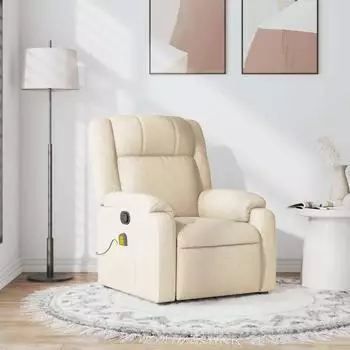 vidaXL Massagesessel Creme Stoff (373557)