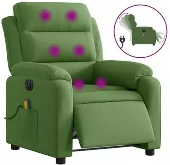 vidaXL Massagesessel Elektrisch Hellgr&uuml;n Samt (3205084)