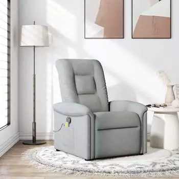 vidaXL Massagesessel Hellgrau Stoff (4015626)