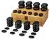 Habys Hot Stone Massagestein-Set, Basalt, 36-teilig mit Bambuskiste