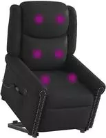 vidaXL Massagesessel Aufstehhilfe Elektrisch Gl&auml;nzend Schwarz