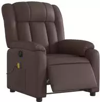 vidaXL Massagesessel Elektrisch Braun Kunstleder