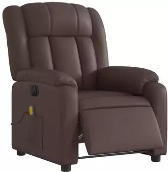 vidaXL Massagesessel elektrisch, braun, Kunstleder (3205259)