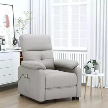 vidaXL Massagesessel, verstellbar, Stoff, taupe (348295)