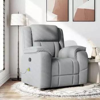 vidaXL Massagesessel Hellgrau Stoff (4015710)