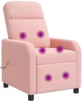 vidaXL Massage-Relaxsessel rosa Bouclé