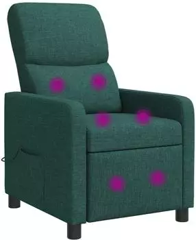 vidaXL Massage-Relaxsessel dunkelgr&uuml;n, Stoff (42034834)