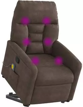 vidaXL Massagesessel mit Aufstehhilfe Braun Mikrofasergewebe (3303093)