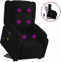 vidaXL Massagesessel mit Aufstehhilfe Schwarz Stoff