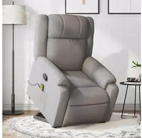 vidaXL Massagesessel mit Aufstehhilfe Taupe Stoff