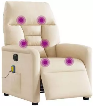 vidaXL Massagesessel Elektrisch Beige Mikrofasergewebe (3303085)