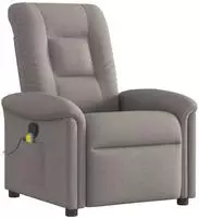 vidaXL Massagesessel Taupe Stoff