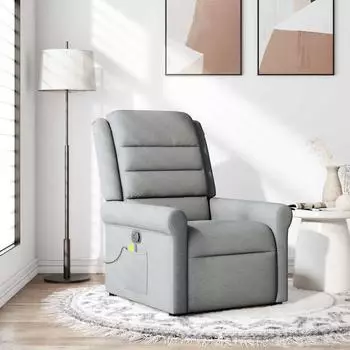 vidaXL Massagesessel Hellgrau Stoff (4015646)