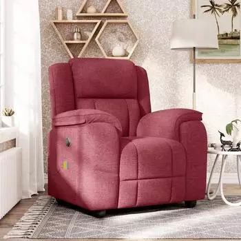 vidaXL Massagesessel Weinrot Stoff (4015713)