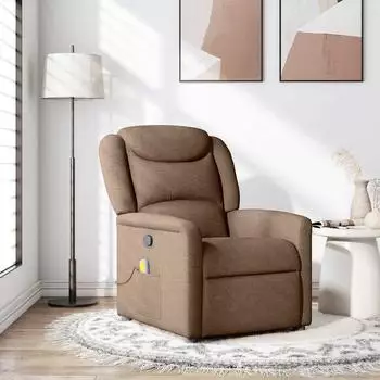 vidaXL Massagesessel Braun Stoff (4015610)