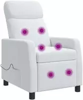 vidaXL Massage Relaxsessel Wei&szlig; Stoff