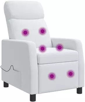 vidaXL Massage-Relaxsessel, Stoff, weiß (42035066)