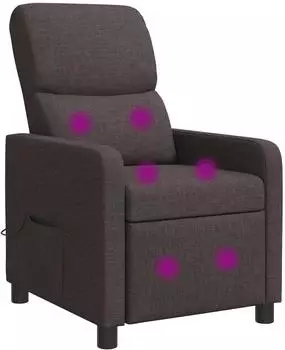 vidaXL Massage-Relaxsessel dunkelbraun, Stoff (42034833)