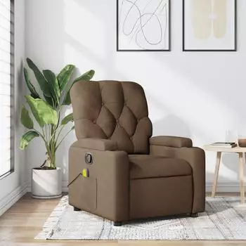 vidaXL Massagesessel, verstellbar, Stoff, braun (372495)