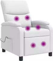 vidaXL Massage Relaxsessel Wei&szlig; Kunstleder