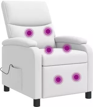 vidaXL Massage-Relaxsessel, wei&szlig;, Kunstleder