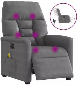 vidaXL Massagesessel Elektrisch Dunkelgrau Mikrofasergewebe (3303082)