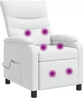 vidaXL Massage Relaxsessel Wei&szlig; Kunstleder