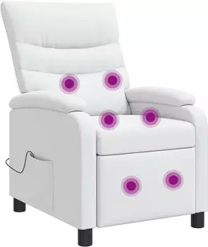vidaXL Massage-Relaxsessel weiß, Kunstleder (42034908)