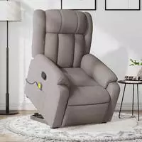 vidaXL Massagesessel mit Aufstehhilfe Taupe Stoff