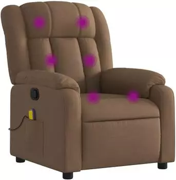 vidaXL Massagesessel Braun Stoff (373590)