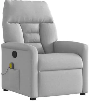 vidaXL Massagesessel, verstellbar, wolkengrau, Stoff (4015561)