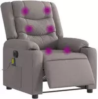 vidaXL Massagesessel Elektrisch Taupe Stoff