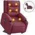 vidaXL Elektrischer Massagesessel mit Aufstehhilfe Weinrot Stoff (3310282)