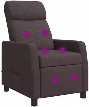vidaXL Massage-Relaxsessel dunkelbraun, Stoff (42035061)