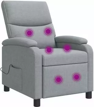 vidaXL Massage-Relaxsessel hellgrau, Stoff (42035009)