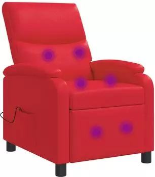 vidaXL Massage-Relaxsessel rot, Kunstleder