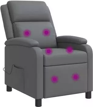 vidaXL Massage-Relaxsessel grau, Kunstleder