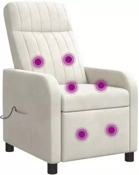 vidaXL Massage-Relaxsessel, Samt, creme