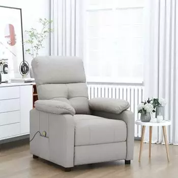 vidaXL Massagesessel Stoff, elektrisch, taupe