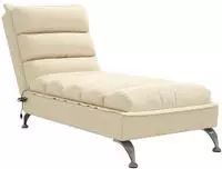 vidaXL Massage-Chaiselongue mit Kissen Creme Stoff