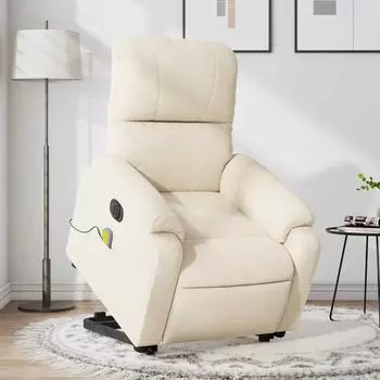 vidaXL Massagesessel Aufstehhilfe Elektrisch Beige Mikrofasergewebe (3204955)