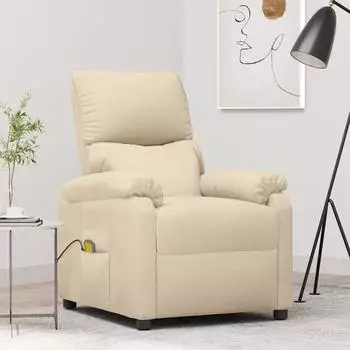 vidaXL Massagesessel Creme Stoff (322455)