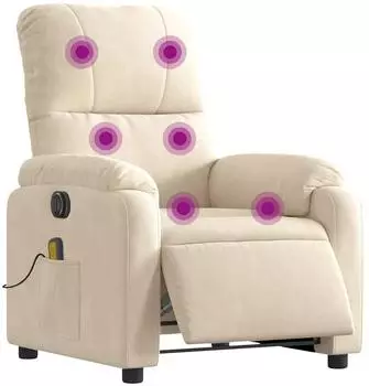 vidaXL Massagesessel Elektrisch Beige Mikrofasergewebe (3204927)